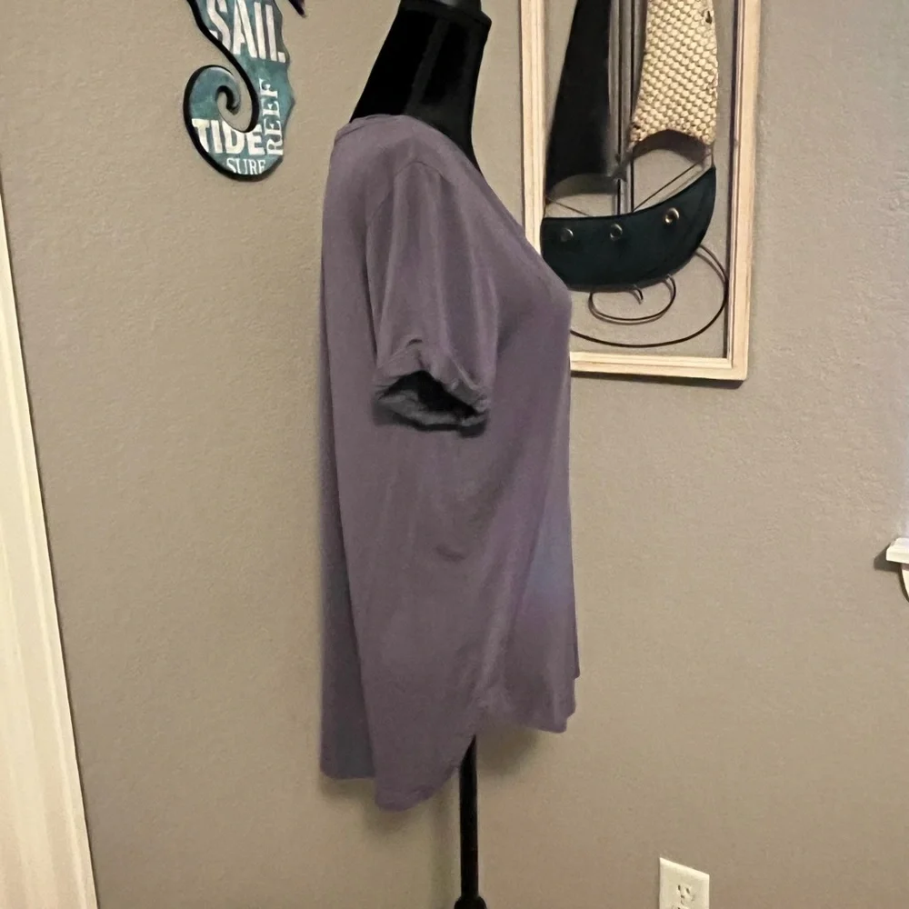CLYDE & BAXTER Light Purple Short Sleeve Tshirt! Size L - Picture 4 of 11